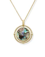 Naszyjniki - Naszyjnik srebrny pozłacany z masą perłową - miniaturka - grafika 1