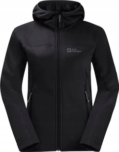 Jack Wolfskin Jack Wolfskin Hirschberg Hooded FZ W 1710871-6000 Czarne XS - Bluzy damskie - miniaturka - grafika 1