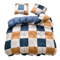 Pościel - POŚCIEL 160x200 DWUSTRONNA BAWEŁNA SATYNA GierekHoff KOMPLET 3 cz. kwadraty - miniaturka - grafika 1