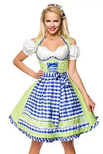 Sukienki - Dirndl zestaw do stroju ludowego, sukienka ludowa, wzór w kratk?, zielony, czerwony, XS-3XL, Zielony/niebieski/bia?y, XL - grafika 1