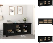 Szafki na buty - vidaXL Szafka na buty czarna 110x38x45,5 cm lite drewno sosnowe - Stojaki i szafki na buty - miniaturka - grafika 1