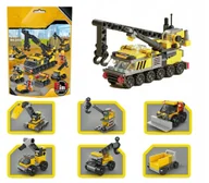 Klocki - KLOCKI POJAZDY BUDOWLANE TECHNICZNE BUDOWA KOPARKA ZESTAW KLOCKÓW 6w1 - miniaturka - grafika 1