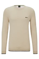 Bluzy męskie - BOSS Męska bluza Rallo z dzianiny, średni beż., 3XL - miniaturka - grafika 1