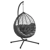 Fotele ogrodowe wiszące - Corciano Fotel wiszący kokon Santa Moritz antracytowy - miniaturka - grafika 1