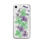 Etui i futerały do telefonów - PURO Glam Hippie Chic Cover - Etui iPhone XR (prawdziwe płatki kwiatów zielone) IPCX61HIPPIEC5GRN - miniaturka - grafika 1