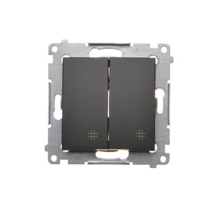Łącznik krzyżowy Kontakt-Simon 54 DW7/2.01/49 podwójny moduł 10AX, 250V~, szybkozłącza czarny - Wyłączniki światła i elektryczne - miniaturka - grafika 1