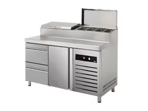 Zespolony stół chłodniczy do pizzy 1342x700x1050mm GN1/1 ASBER GREEN LINE GTPZ-135-12 D - Stoły gastronomiczne - miniaturka - grafika 1