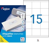 Etykiety do drukarek - agipa Uniwersalne etykiety, 70 x 50,8 mm, białe, prostokątne opakowanie = 1 - miniaturka - grafika 1