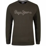 Bluzy męskie - PEPE JEANS OCIEPLANA BLUZA MĘSKA RYAN ZIELONA r.M - miniaturka - grafika 1