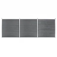 Ogrodzenia - vidaxl Ogrodzenie do ogrodu, WPC, 526 x 186 cm, szare 3053226 - miniaturka - grafika 1