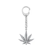 Breloki - Srebrny Brelok Marihuana Liście Konopi Grawer - miniaturka - grafika 1