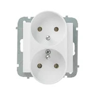 Gniazdka elektryczne - Gniazdo podwójne ASTORIA  biały  ELEKTRO-PLAST - miniaturka - grafika 1