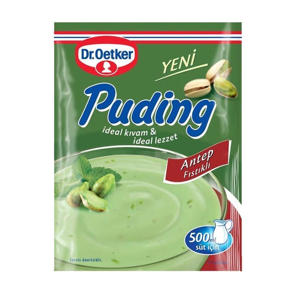 Turecki BUDYŃ PISTACJOWY Dr. Oetker Antep Fistikli 91g Z KAWAŁKAMI ORZECHÓW