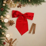 Ozdoby bożonarodzeniowe - Kokarda aksamitna 56 cm czerwona - miniaturka - grafika 1