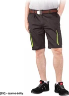 Odzież robocza - R.E.I.S. LAND-TS - Elastyczne męskie krótkie spodnie ochronne LAND, 62% poliester, 35% bawełna, 3% elastan, 240 g/m - czarno-żółty 2XL - miniaturka - grafika 1