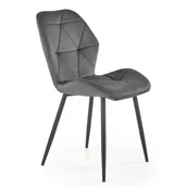 Krzesła - Szare pikowane krzesło welurowe L6-E78 - miniaturka - grafika 1
