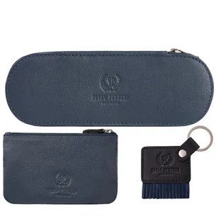 Etui na okulary, etui na klucze i breloczek zestaw prezentowy granatowy - Etui na klucze - miniaturka - grafika 1