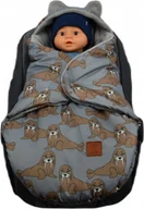 Śpiworki dla dzieci - Culbags ŚPIWOREK MYSZKA NOSIDŁO FOTELIK WÓZEK ORTALION SZARY MORSY MINKY SZARY - miniaturka - grafika 1