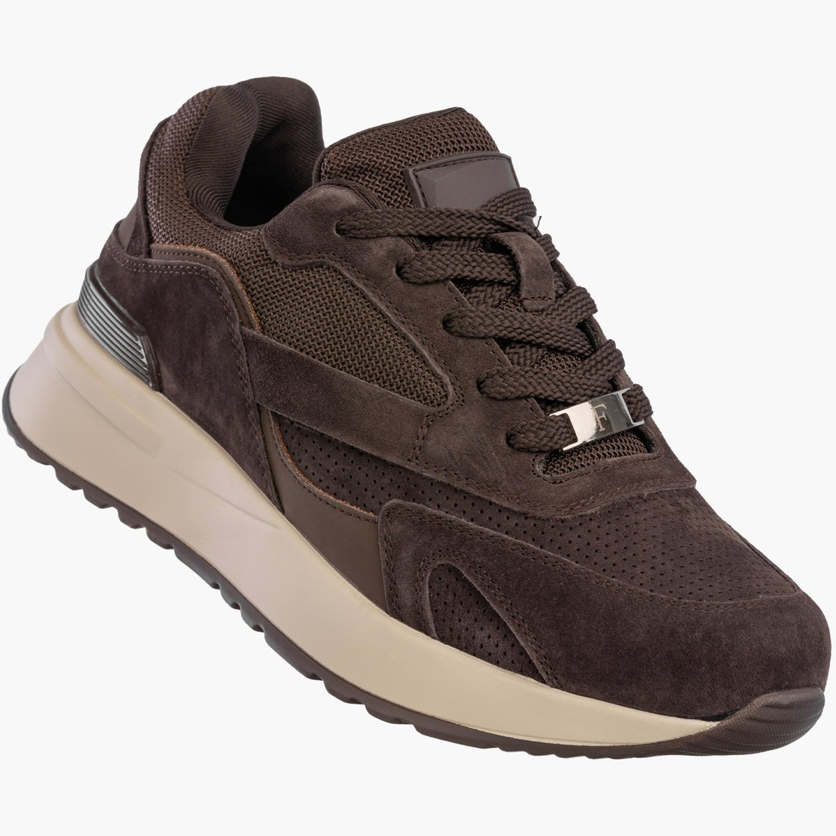 Sneakersy Damskie Skórzane Buty Sportowe na platformie Brązowe Filippo DP7537/26 39