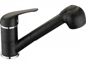 Baterie kuchenne - LAVEO BLG 769D DAGA Bateria zlewozmywakowa stojąca z wyciąganą wylewką Jednouchwytowa Sposób montażu: stojący Głowica: 40 mm Zasięg wylewki: 204 mm Wykończenie: czarne - miniaturka - grafika 1