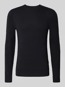 Swetry męskie - Sweter z dzianiny z okrągłym dekoltem model ‘BAGGE’ - miniaturka - grafika 1