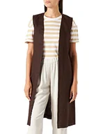 Kamizelki damskie - GERRY WEBER Kamizelka damska z tkaniny, Dark Brown, - miniaturka - grafika 1