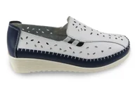 Półbuty damskie - Skórzane półbuty damskie T. Sokolski W25-275 biało-granatowe - miniaturka - grafika 1