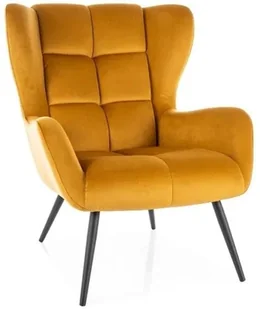 Fotel tapicerowany LOUIS VELVET curry SIGNAL - Fotele - miniaturka - grafika 1