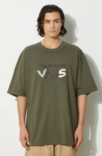 Vans t-shirt bawełniany Premium Classics LX Vans Clash męski kolor zielony z nadrukiem VN000HQ7KCZ1 - Koszulki męskie - miniaturka - grafika 1