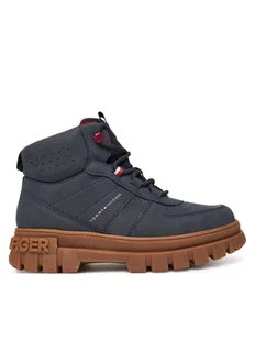 Tommy Hilfiger Trzewiki T3X5-34129-1696 D Granatowy - Buty dla chłopców - miniaturka - grafika 1