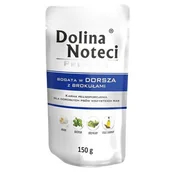 Mokra karma dla psów - Dolina Noteci PREMIUM DORSZ Z BROKUŁAMI DOYPACK 150 G - miniaturka - grafika 1