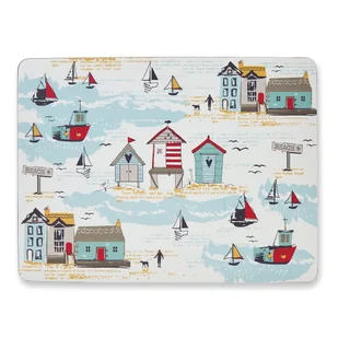 Zestaw 4 korkowych mat stołowych 21.5x29 cm Cooksmart ® Beside The Seaside - Obrusy i serwetki - miniaturka - grafika 1