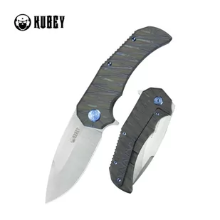 Nóż składany Kubey Bravo One Drop Point Flame Titanium, Satin M390 by Mikkel Willumsen (KB367B) - Noże - miniaturka - grafika 1