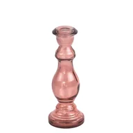 Świeczniki - Świecznik ze szkła z recyklingu róż 20 x 7,5 cm - miniaturka - grafika 1