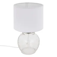 Lampy stojące - Biała lampka stołowa Na biurko Do sypialni salonu z kloszem Nocna lampa 60W - miniaturka - grafika 1