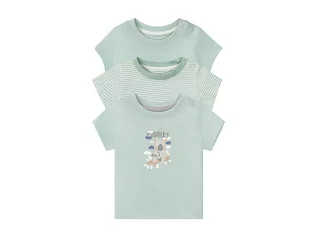 Bluzki dla niemowląt - LUPILU LUPILU T-shirt niemowlęcy z biobawełny, 3 sztuki (74/80, Zielony) - grafika 1