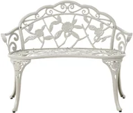 Ławki ogrodowe - Beliani Ławka ogrodowa PIURA 88 cm Metal Biały - miniaturka - grafika 1