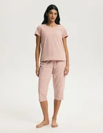 Piżamy damskie - Piżama damska DAISY Esotiq brudny róż XL - miniaturka - grafika 1