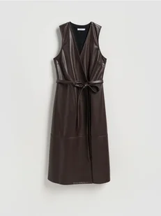 Reserved - Sukienka z imitacji skóry - brązowy - Sukienki - miniaturka - grafika 1