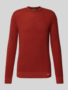Sweter z dzianiny z okrągłym dekoltem - Swetry męskie - miniaturka - grafika 1