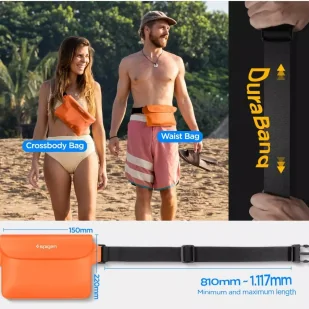 Etui wodoodporne Spigen A620 Universal Waterproof Waist Bag 2-Pack Sunset Orange - Etui i futerały do telefonów - miniaturka - grafika 5