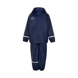 Color Kids Rain Set Solid Pu kurtka przeciwdeszczowa dla dzieci, uniseks, Dress Blues, 128 - Kurtki i płaszcze dla chłopców - miniaturka - grafika 1