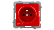Gniazdka elektryczne - Ospel As Gniazdo Pojedyncze z uziemieniem DATA, z przesłonami 16A, 250V, IP-20, - miniaturka - grafika 1