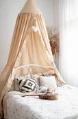 Pościel dla dzieci - Baldachim nad łóżeczko z falbanką BEŻ - miniaturka - grafika 1