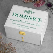 Pamiątka Pierwszej Komunii Świętej - Szkatułka na biżuterię biała z nadrukiem dla dziewczynki na komunię - miniaturka - grafika 1