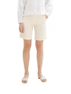 Spodenki damskie - TOM TAILOR 1036631 Szorty bermudy Kobiety, 32180 - Fawn Beige Offwhite Stripe, 40 - miniaturka - grafika 1