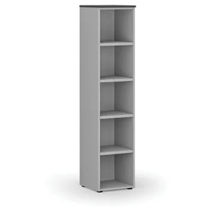 Regał biurowy PRIMO GRAY, 1781 x 400 x 420 mm, szary/grafit - Regały biurowe - miniaturka - grafika 1