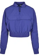 Kurtki damskie - Urban Classics Kurtka damska typu cropped Crinkle z nylonu Pull Over Jacket Windbreaker, purpurowy, M - miniaturka - grafika 1