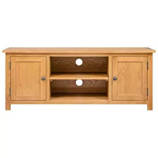 Vidaxl Szafka Pod Telewizor, 110X35X44 Cm, Lite Drewno Dębowe - Szafki RTV - miniaturka - grafika 1