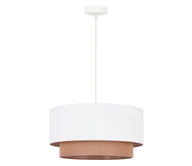 Lampy sufitowe - Duolla - Żyrandol na lince BOHO 1xE27/15W/230V śr. 45 cm biały/brązowy - miniaturka - grafika 1